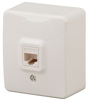Розетка компьютерная накладная Эра Эксперт 1-м. RJ45 5e слоновая кость картинка